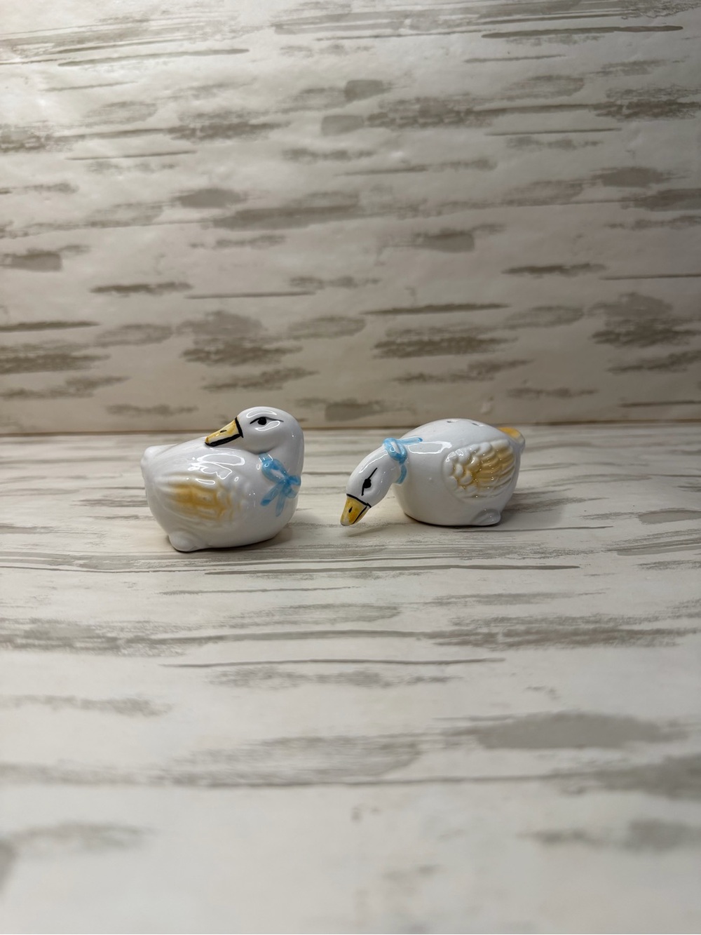 Vintage Country Cottagecore Ceramic Goose Salt & Pepper Shakers Set